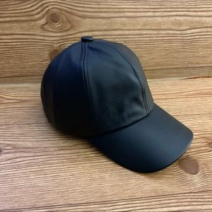 Faux leather cap hat